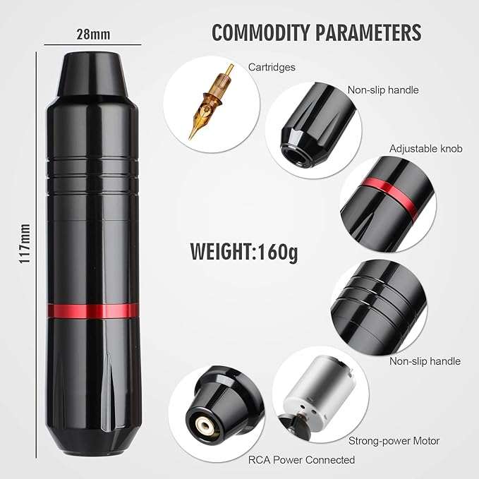 Kit para Tatuaje - Iniciación en Piel Sintética - Máquina inalámbrica