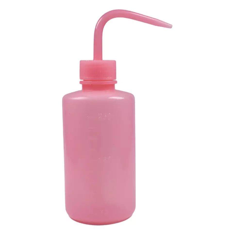 Bote dosificador rosado para jabón, ideal para limpieza de tatuajes, disponible en varios colores y tamaños.