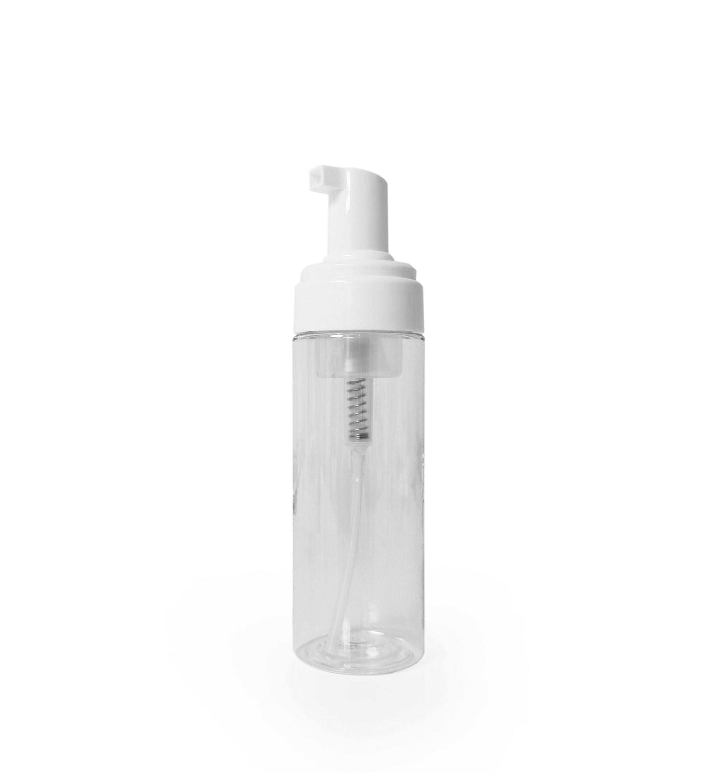 Clear plastic foam dispenser with pump top, refillable and easy to use.