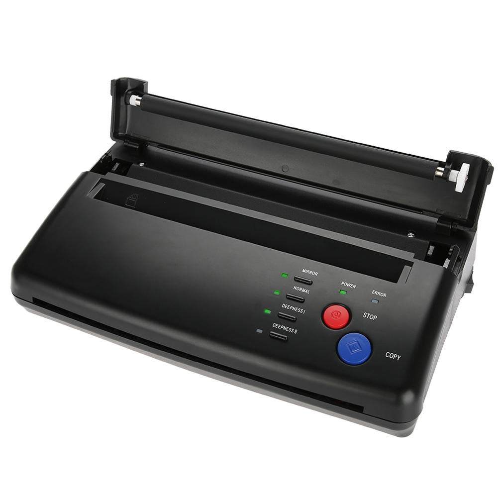 Máquina de transferencia de tatuajes Termocopiadora negra, compacta, ideal para papel A5-A4.