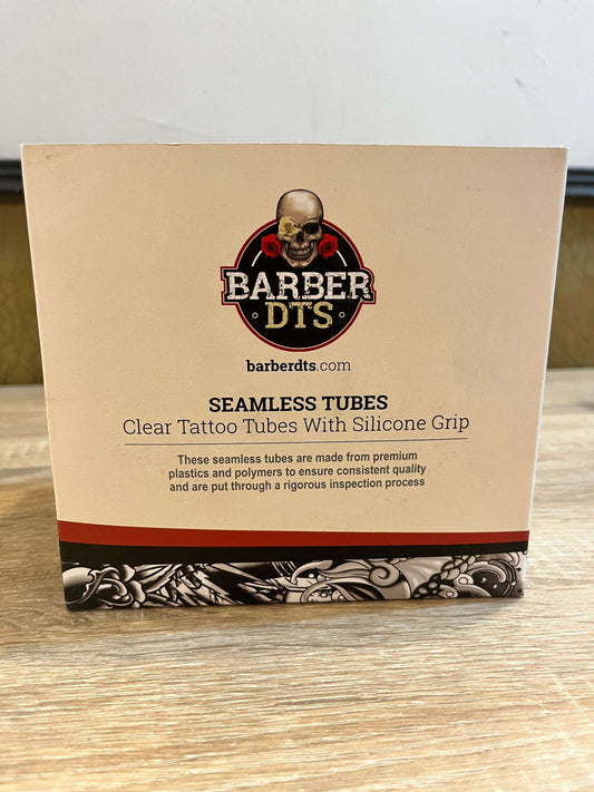Tubo con grip desechable Barber DTS 25mm, modelo 09 Round, caja de 20 unidades.