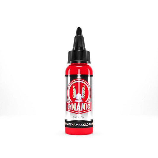 Tinta Pure red tattoo ink by Dynamic and Viking, 1/2 oz bottle.