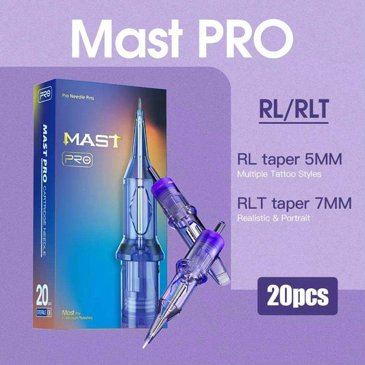Agujas Mast para tatuar en cartucho, precisión y durabilidad, caja de 20 unidades.
