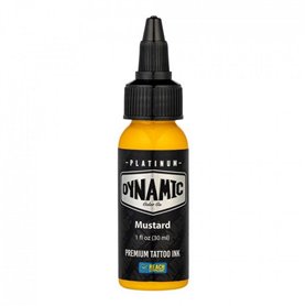 Botella de tinta mustard Dynamic Colors Co para tatuajes vegana y conforme a normativa REACH de la UE, 30 ml.